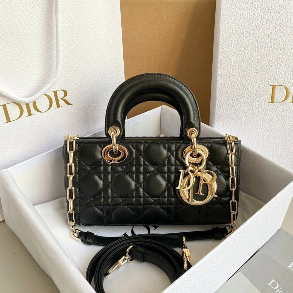 Dior Joy bag Rectangular bag shape metal chain bag backpack satchel handbag